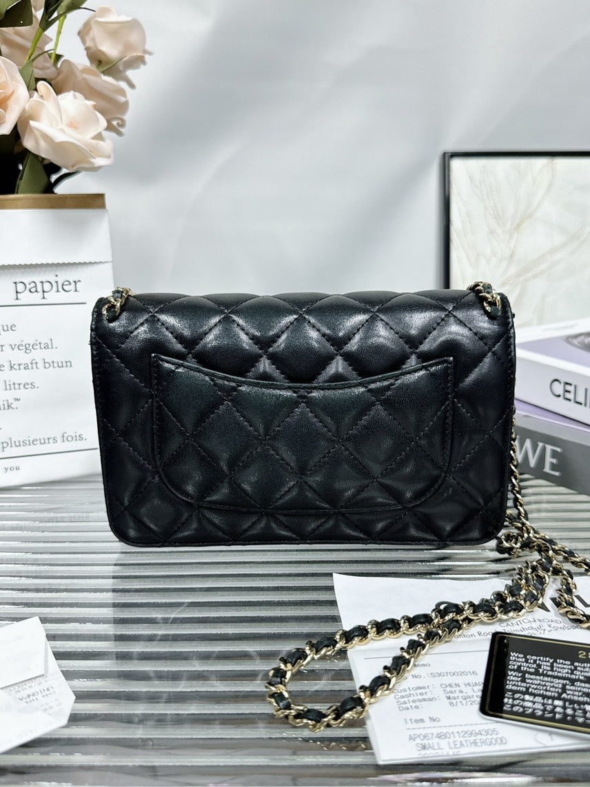 Chanel WOC Black Quilted Leather Crossbody Bag