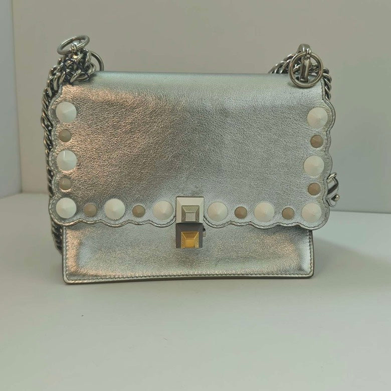 Fendi Handbag Kani Shoulder Bag – Stylish Designer Silver