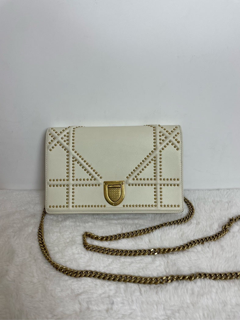Dior Handbag Christian Rama Crossbody Bag White