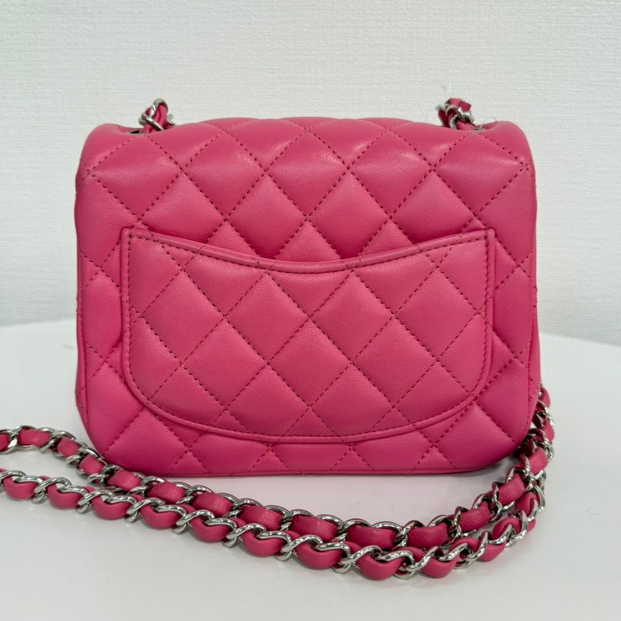 Preloved Chanel Calfskin Mini Flap Bag Pink Series 27 FM0145 - Chanel Bags