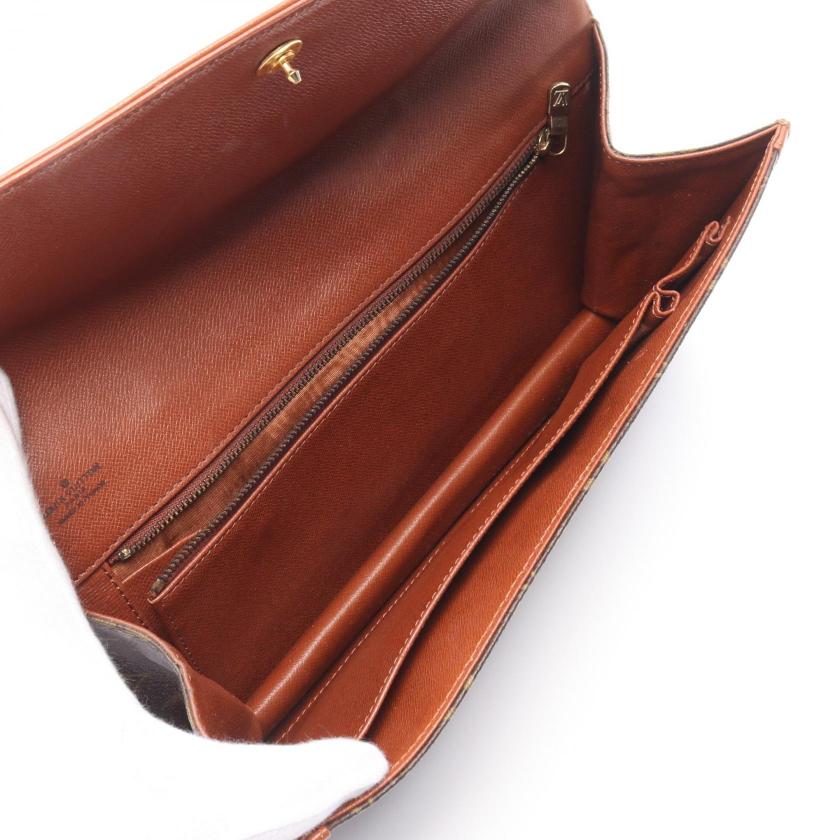 LOUIS VUITTON Pochette Dame GM Monogram Clutch Bag Brown - Condition A