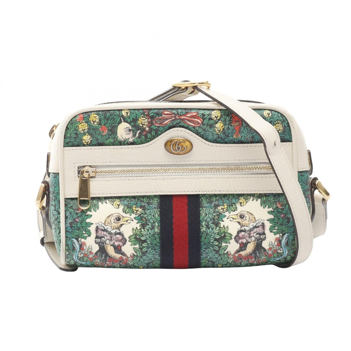 GUCCI GUCCI ??Yuko Higuchi Ophidia Shoulder bag PVC leather off white green multicolor 2120900063665