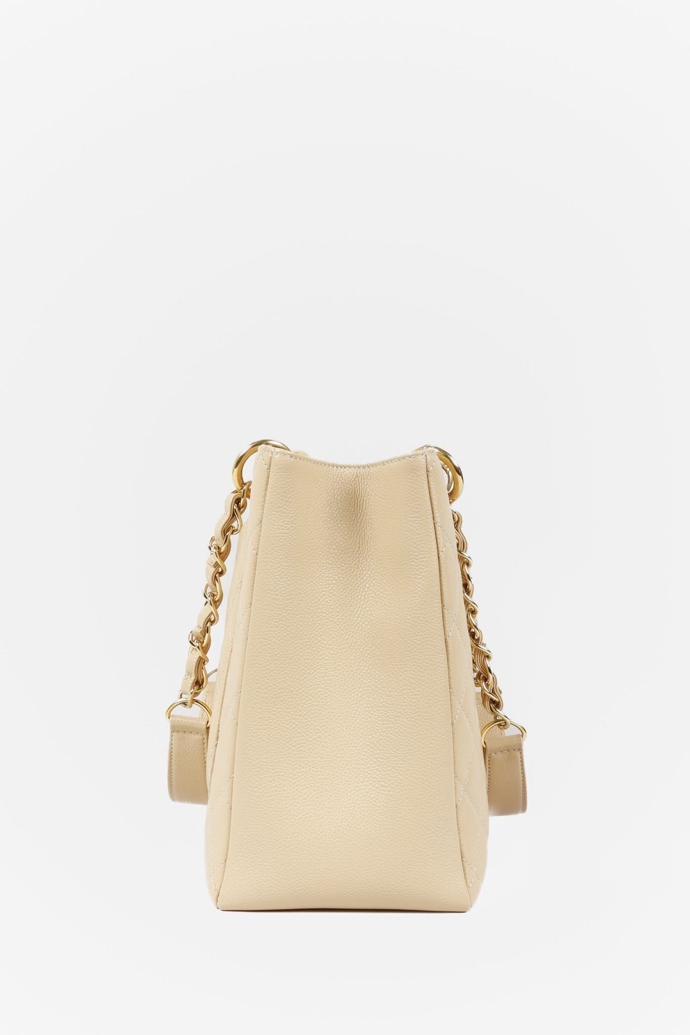 Chanel Beige Caviar Grand Shopping Gst Ghw Women Shoes