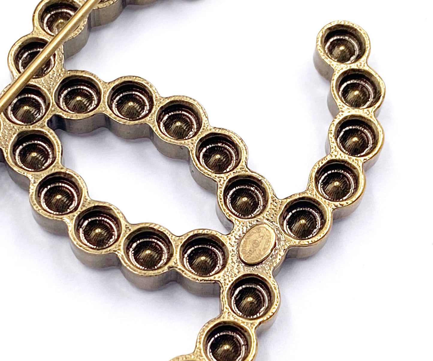 Chanel Classic Rustic Gold Crystal Brooch