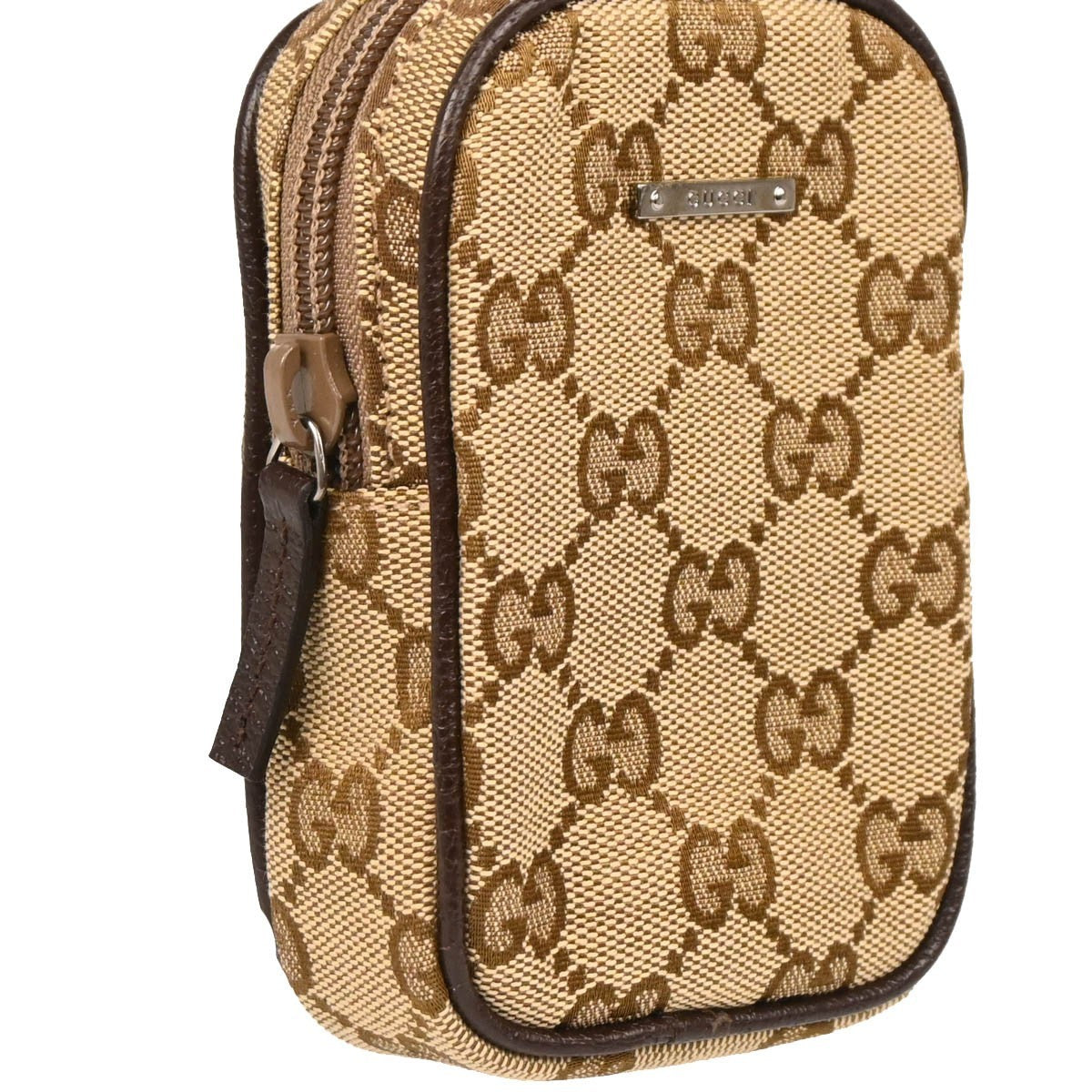 Gucci Gg Marmont Cigarette Case Matelasse Leather Beige Canvas Clutche & Pouche Bag