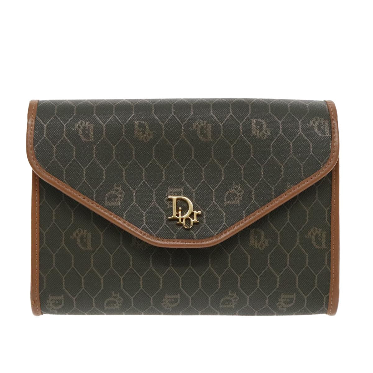 Dior Shoulder Bag Christian Honeycomb Khaki Bag Canvas Beige Chain