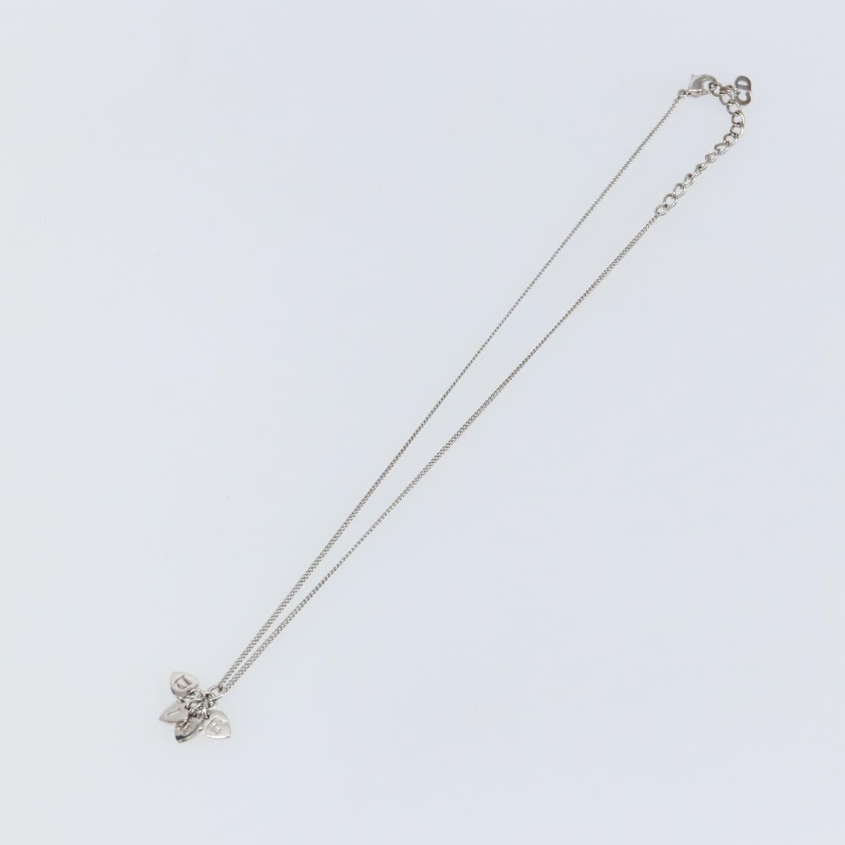 Dior Jewelry Christian Cd Heart Necklace y Metal Silver
