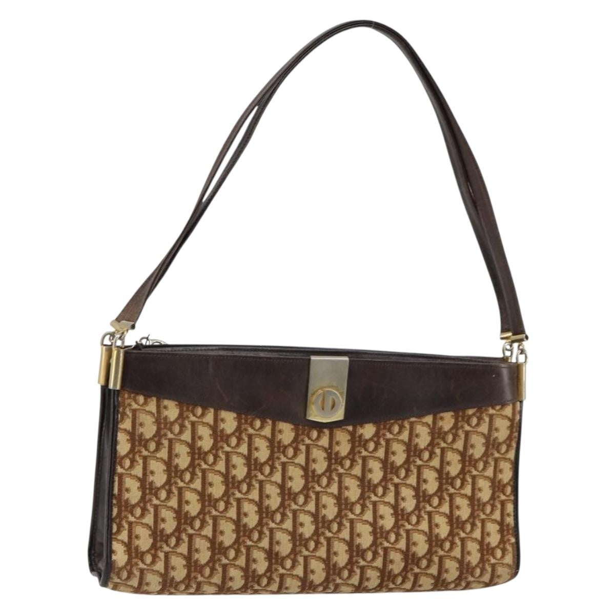 Dior Shoulder Bag Christian Trotter Bag Canvas Brown