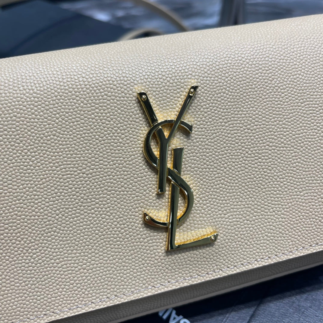 YSL Saint Laurent Kate Belt , ’s 7in Grey Accessory