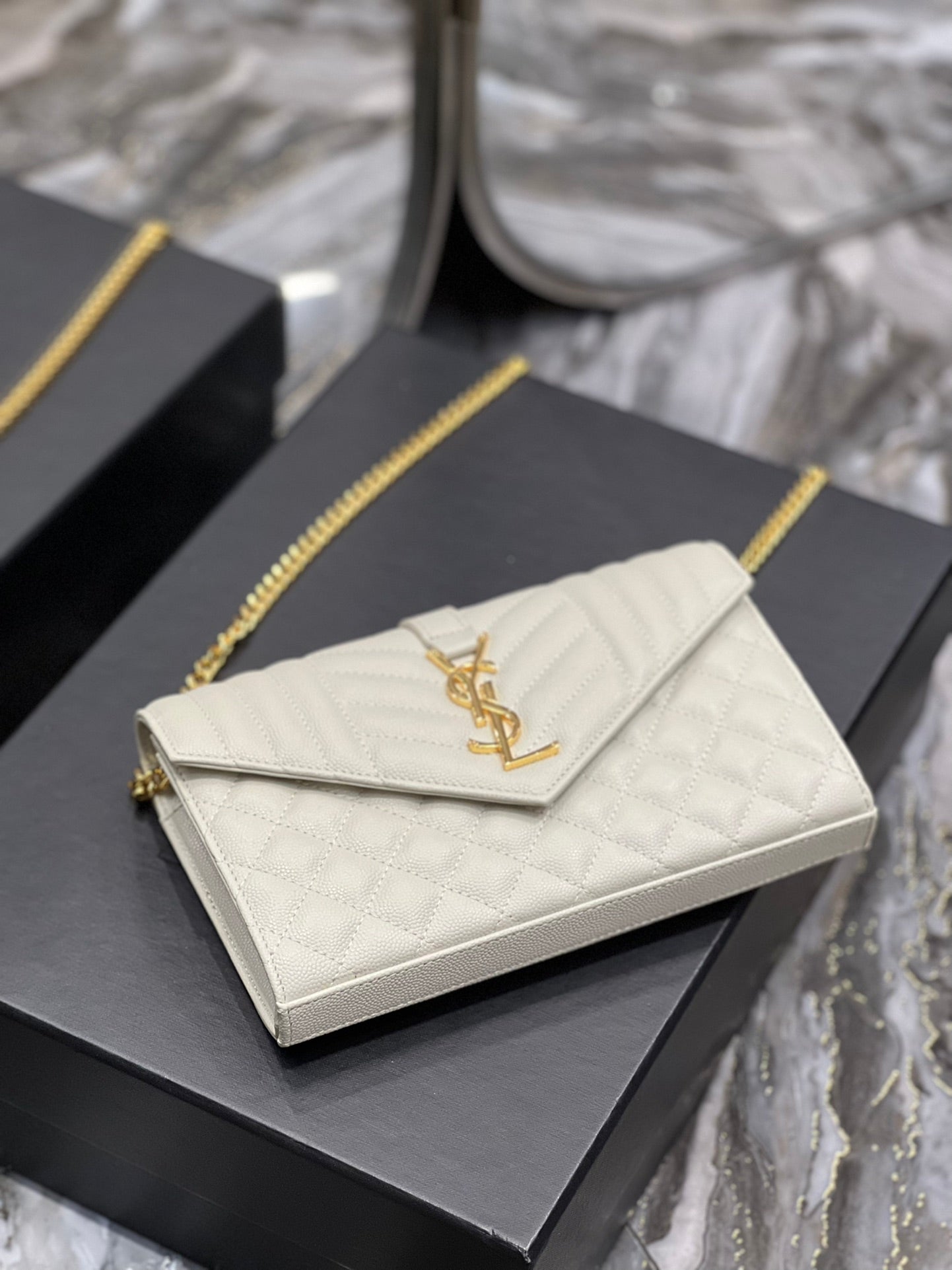 YSL Saint Laurent YSL Top Quality Envelope Bag For Women White Small Travel Bag