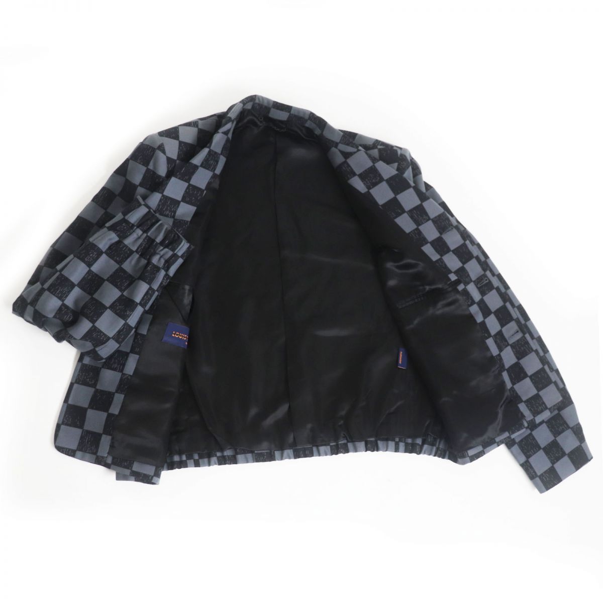 Louis Vuitton Blouson Nylon Cotton Black Gray Handbag