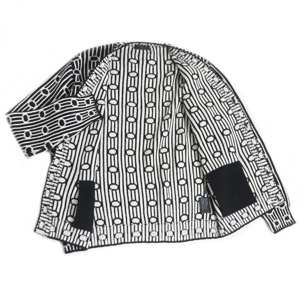 Knit Outer: % Virgin Wool, Outer: % Black White Travel Bag