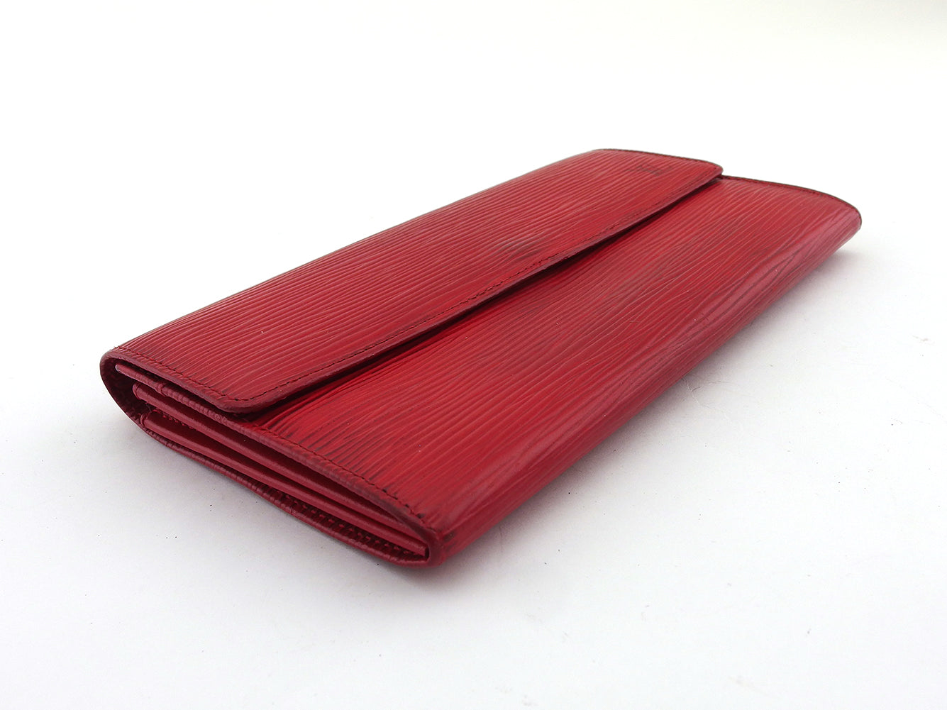 Louis Vuitton Long Purse M63577 Pochette Porto Red Wallet Case