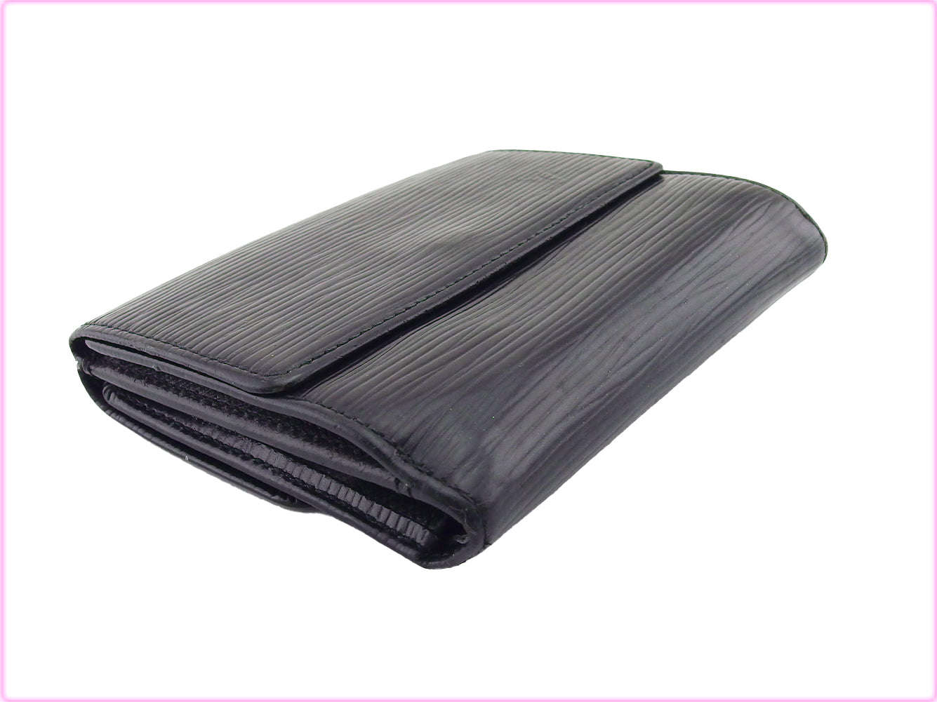 Louis Vuitton Bifold M63482 Porte Monnaie Billets Black Wallet Case
