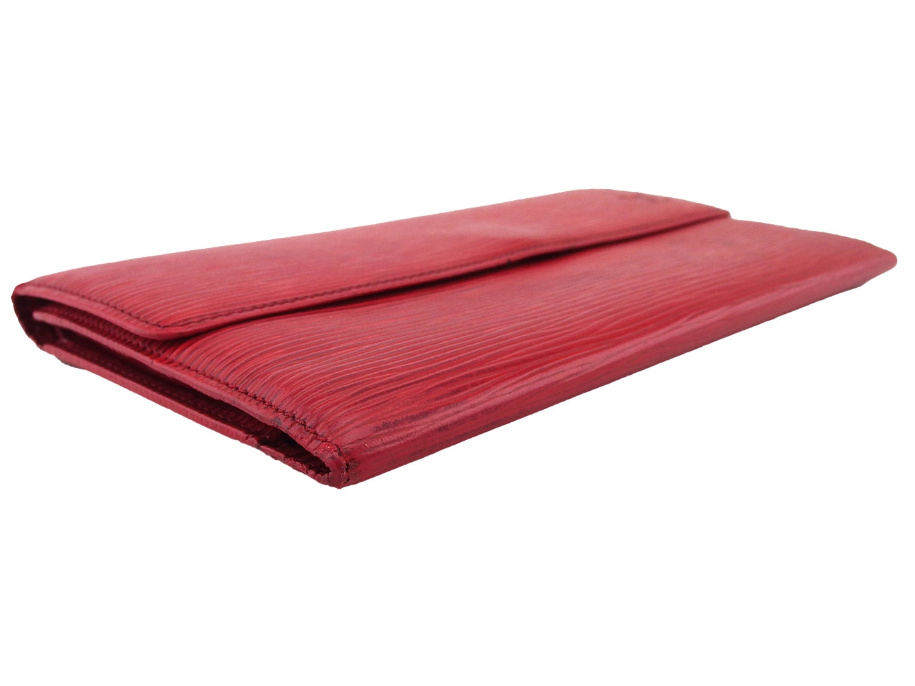 Louis Vuitton Tri-fold Porte Tresor International Red Wallet Case