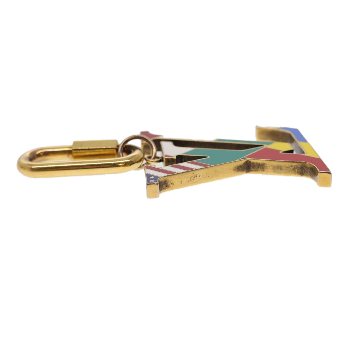 Louis Vuitton Bijou Sac LV Flag Charm Gold Tone Multicolor LV tb621