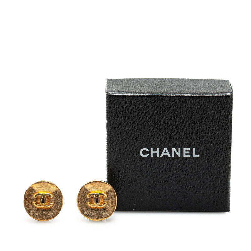 Chanel Gold Plated Coco Mark Earrings 93A