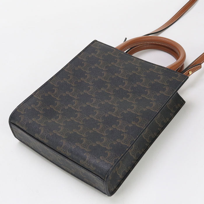 Lu Handbag Mini Vertical Hippopotamus Triomphe Way Leather Canvas Travel Bag