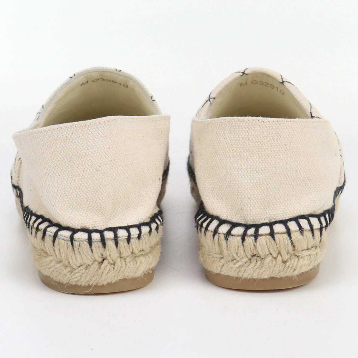 Chanel Espadrille COCO Mark Espadrille White Canvas Handbag