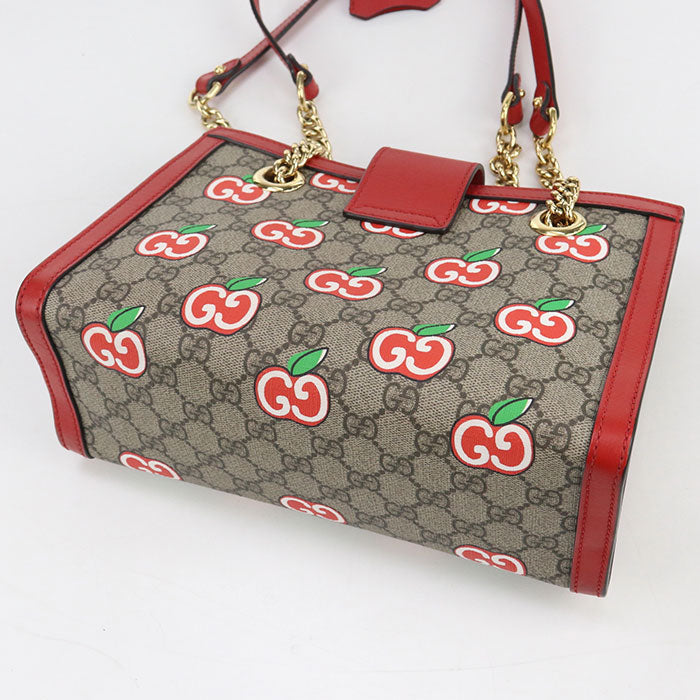 Gucci Padlock GG Apple ChainShoulder GG Leather Canvas Multicolor Shoulder Bag