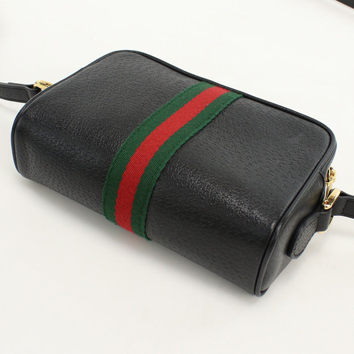 Gucci Offidia Sherry Line Pochette Leather Black Shoulder Bag