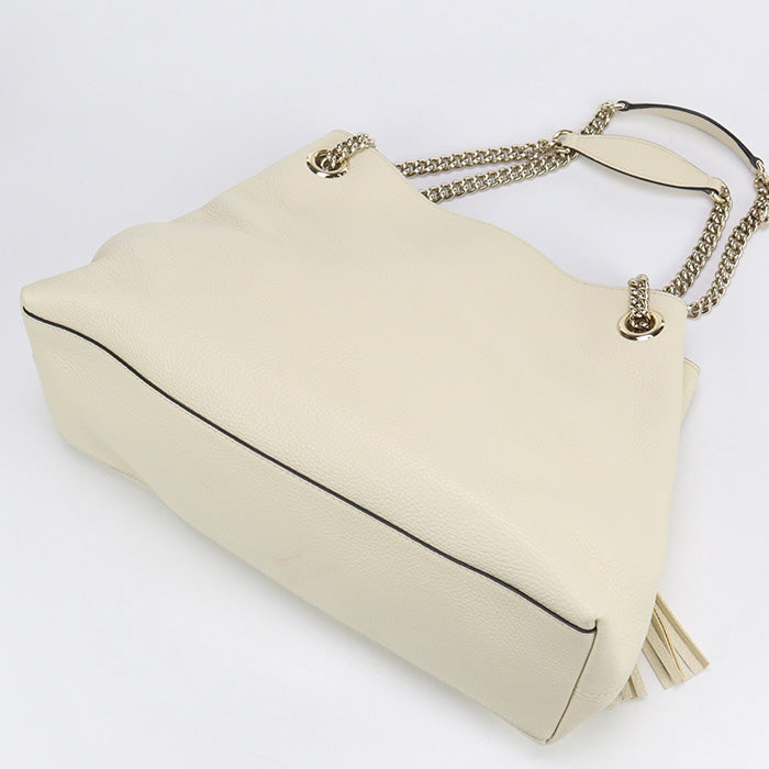 Gucci ChainShoulder Soho Leather White Shoulder Bag
