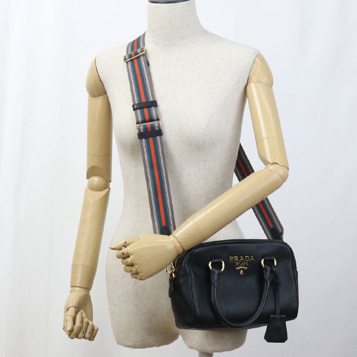 E K Way Vittello Handbag Women Leather Black Travel Bag