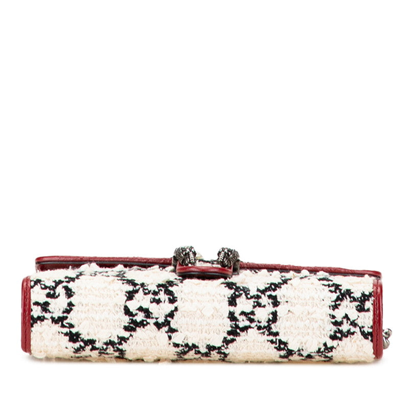 Gucci Dionysus Tweed Shoulder Bag Leather Chain