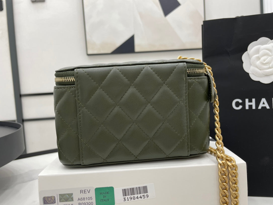 Chlsmall Vanity Case Emerald For Women Bags Green Travel Bag