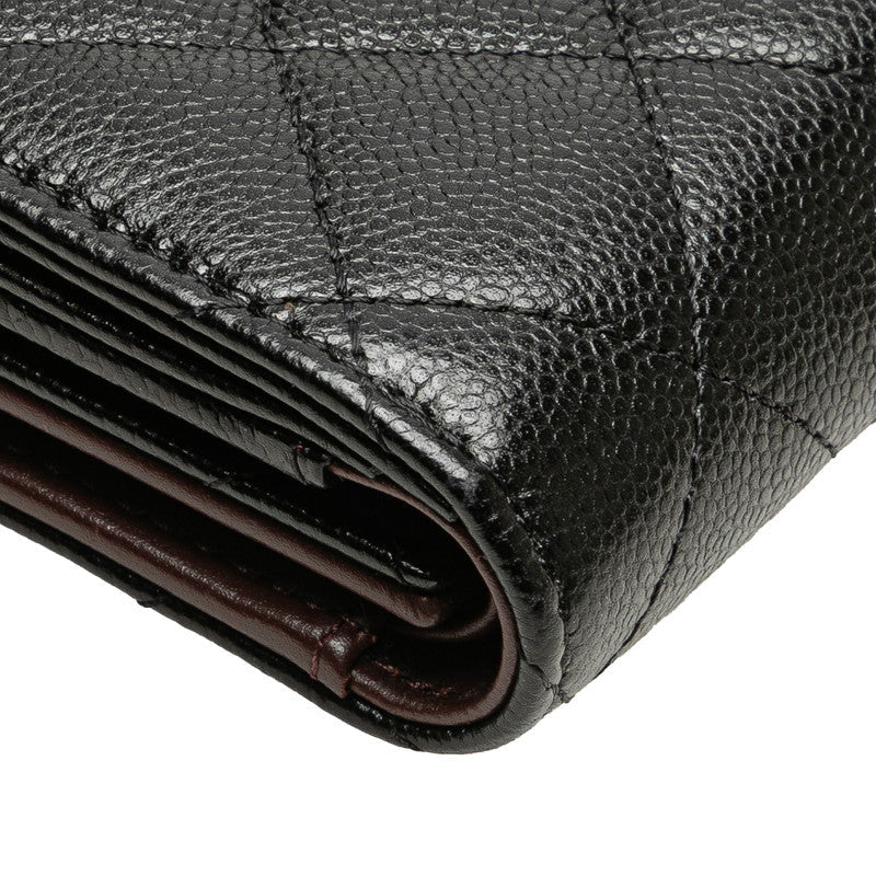 Chanel Coco Mark Matelasse Caviar Skin Trifold Wallet