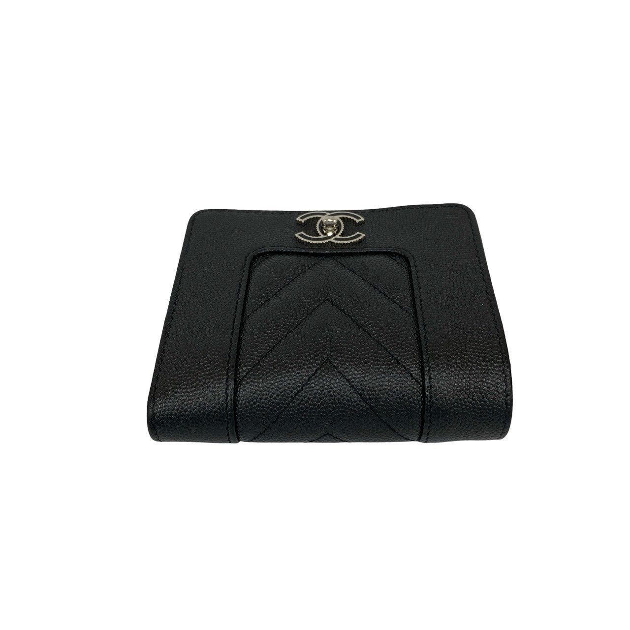 Chanel Mademoiselle Coco Caviar Leather Trifold Wallet