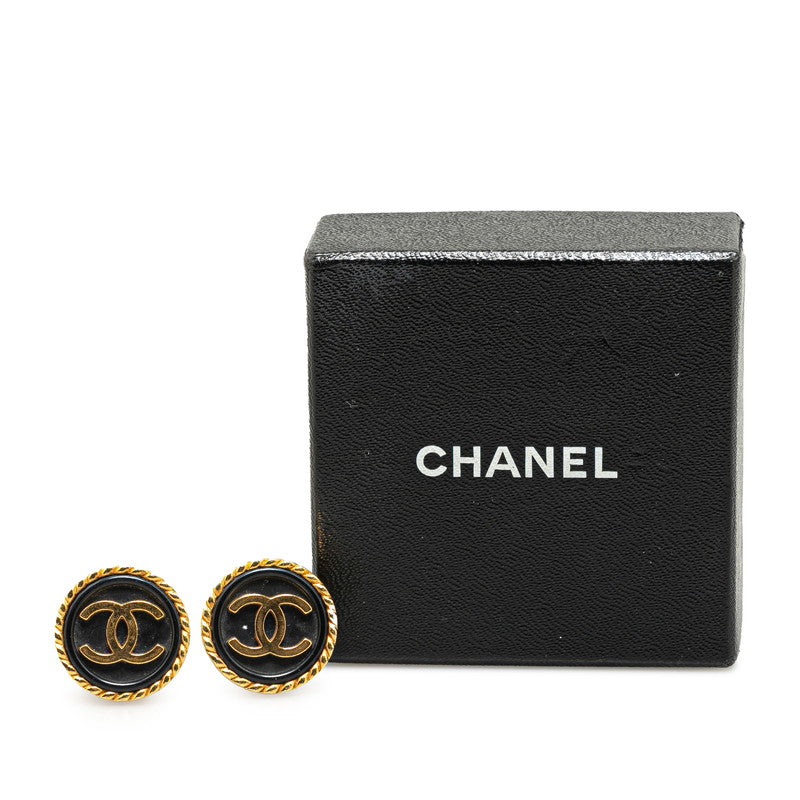 Chanel Plated Plastic Coco Mark Round Earrings 97A