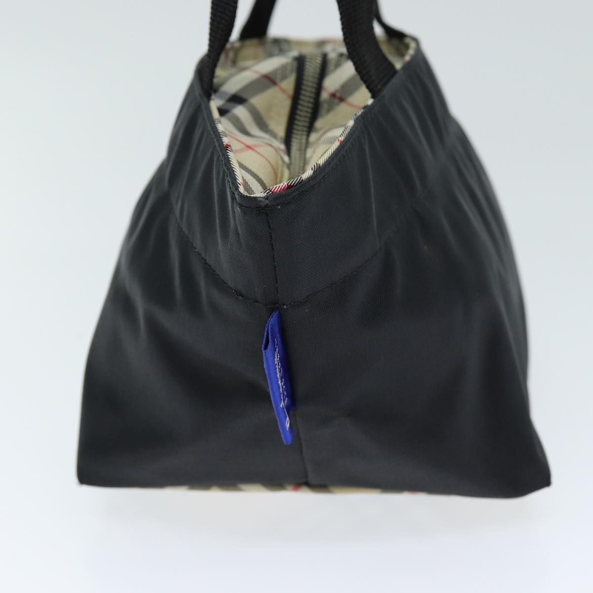 Burberry Luxury ss Label Hand Bag Auth Yb556 Nylon Black Blue Travel Bag