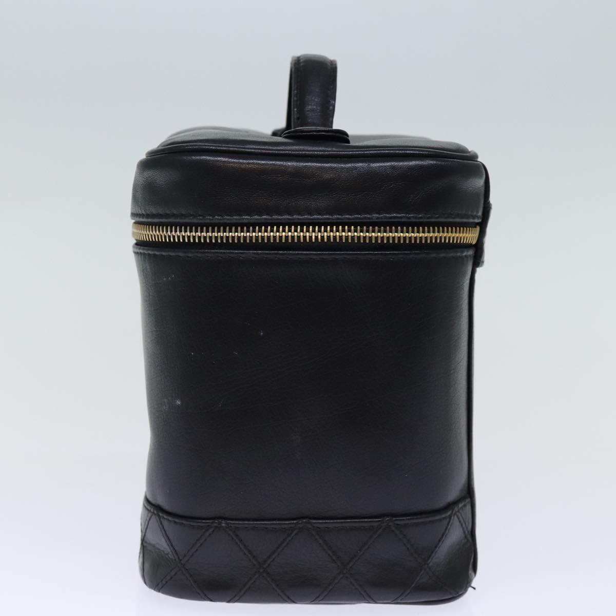 Chanel Bicolole Vanity Cosmetic Pouch Leather Black CC Auth yk