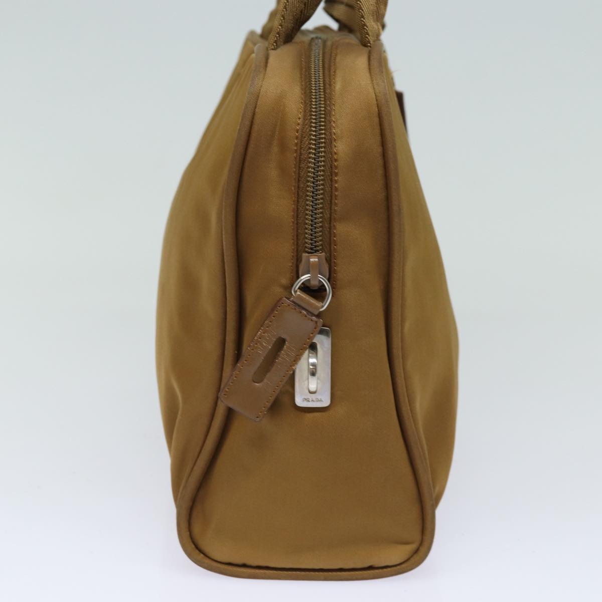 Prada Hand Bag Auth Nylon Brown Travel Bag Brown Auth Yk13600