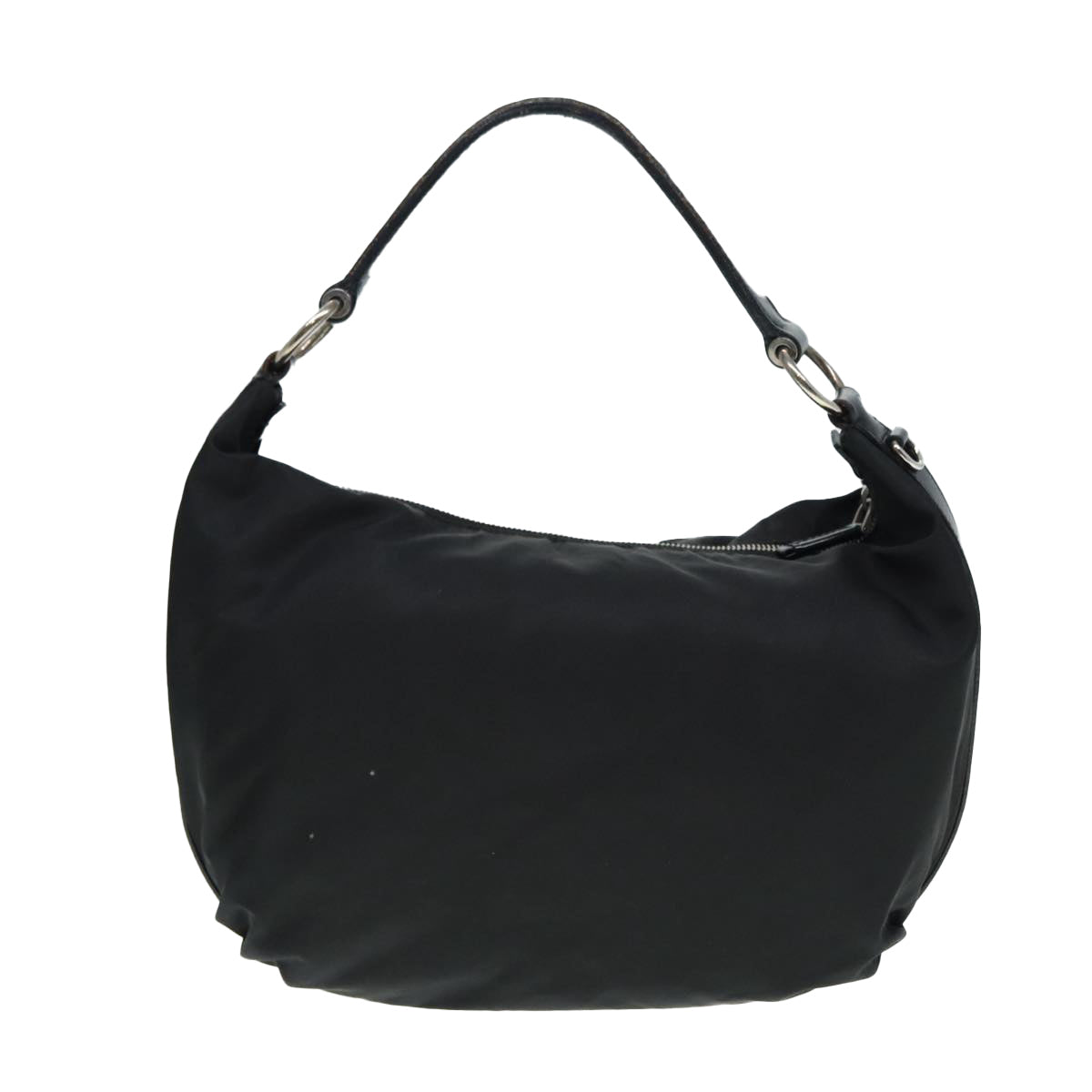 Prada Shoulder Bag Auth Nylon Black Silver Silver Auth Yk14428