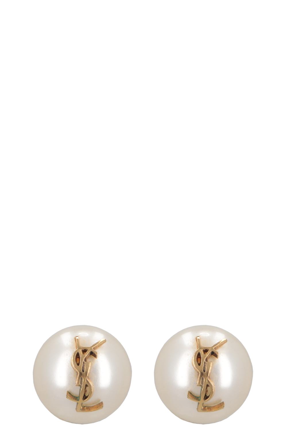 YSL Saint Laurent Cassandre Pearl Earrings Gold Jewelry