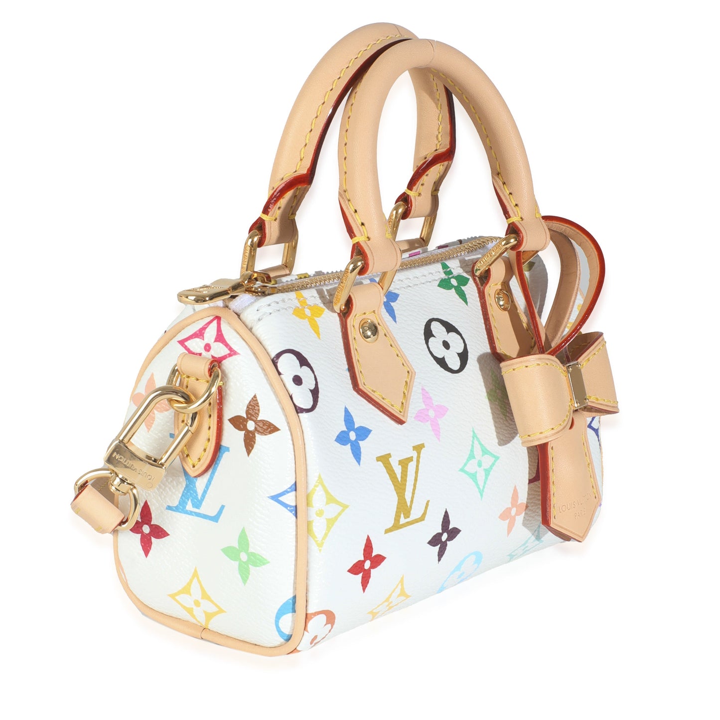 Louis Vuitton x TM Nano Speedy NM Monogram White Multicolor Handbag