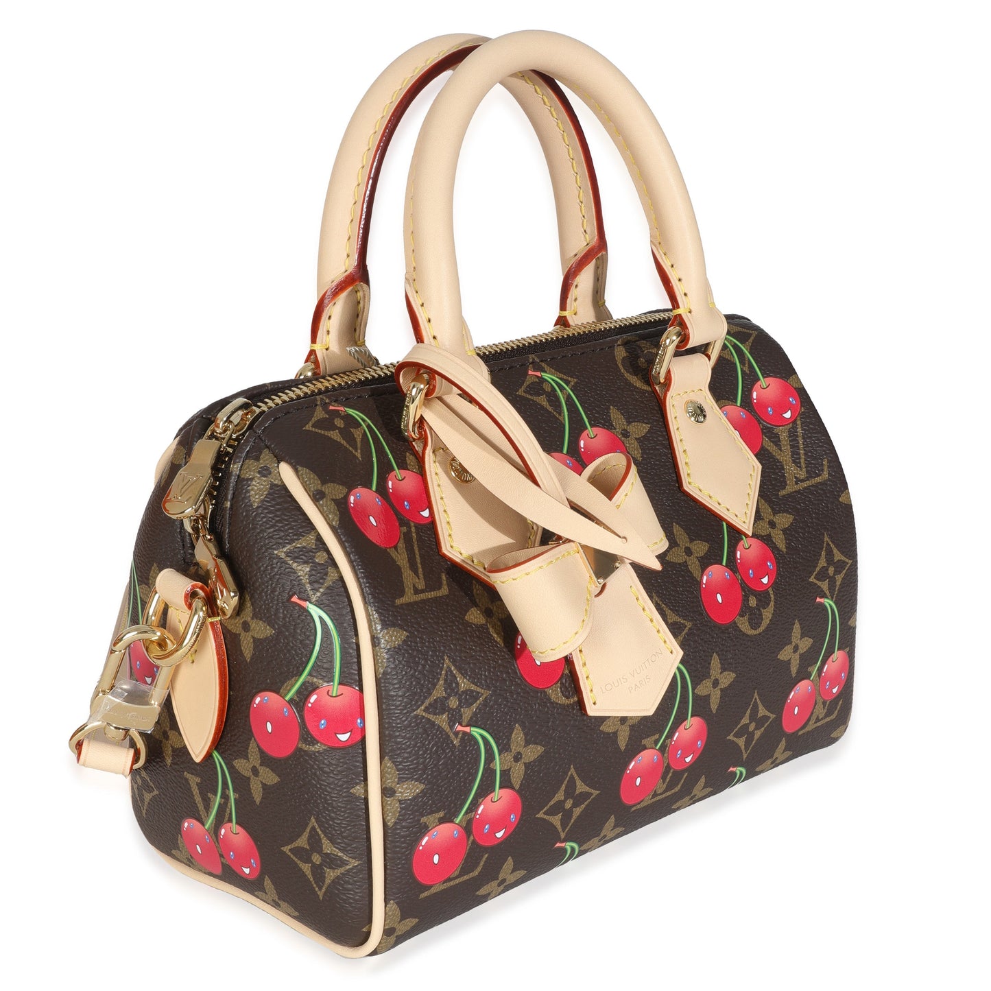 Louis Vuitton x TM Cerises Speedy Bandouliere Monogram Canvas Handbag