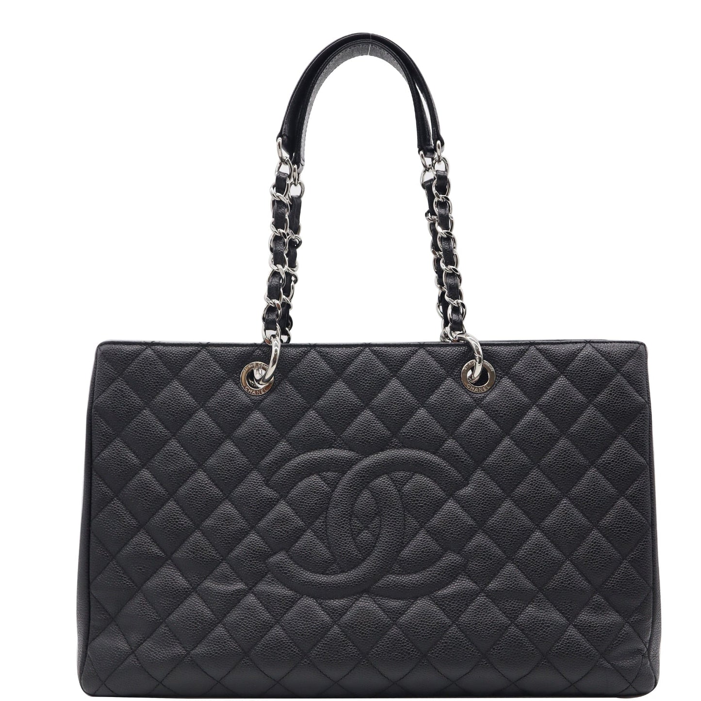 Chanel XL Grand Quilted Caviar Shopping Leather Black Travel Bag