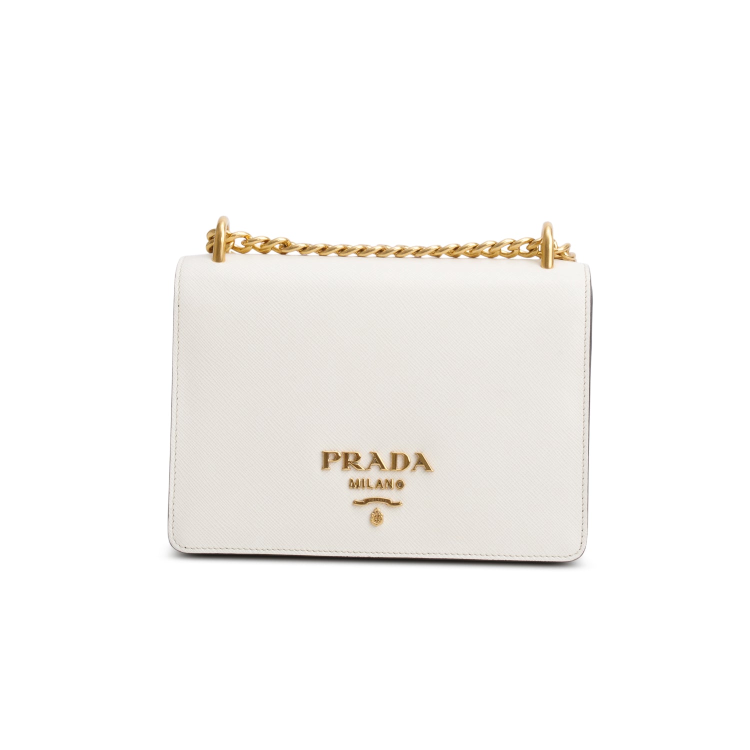 Prada Saffiano Lux Shoulder Bag Black White