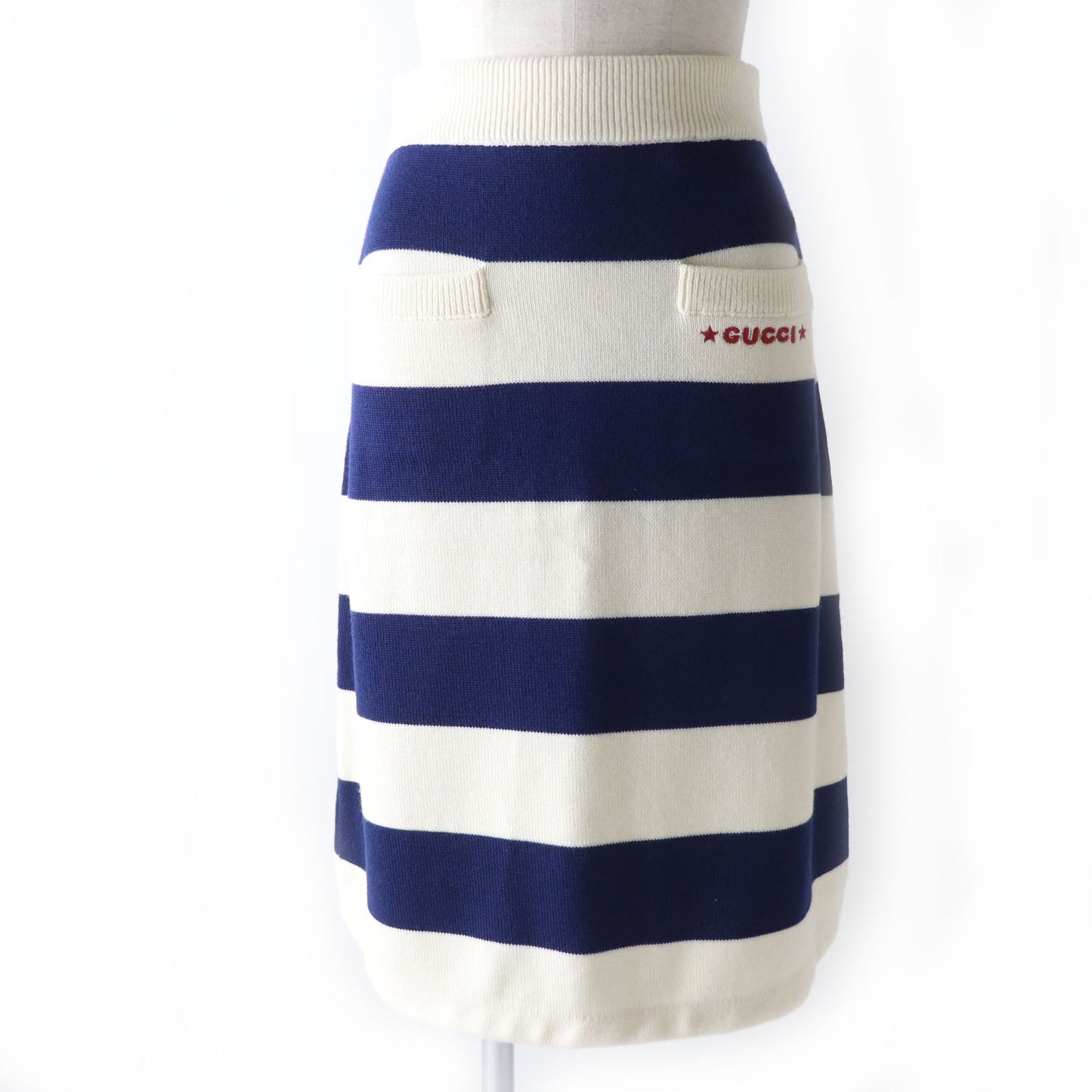 Gucci Embroidery 100 polyester Ivoryx XS Nylon Wool Navy Apparel