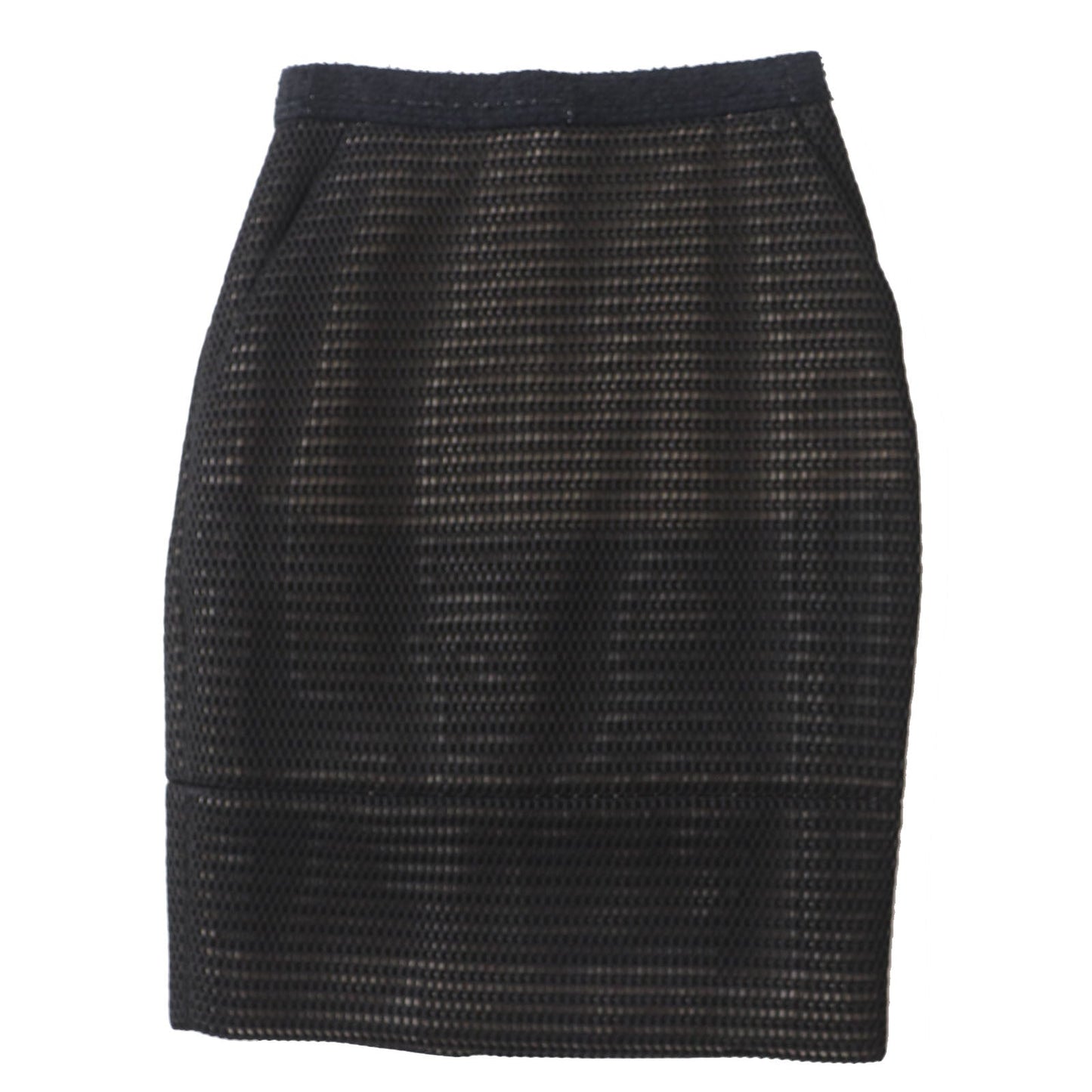 Chanel Nylon Silk Tight Skirt Black 34
