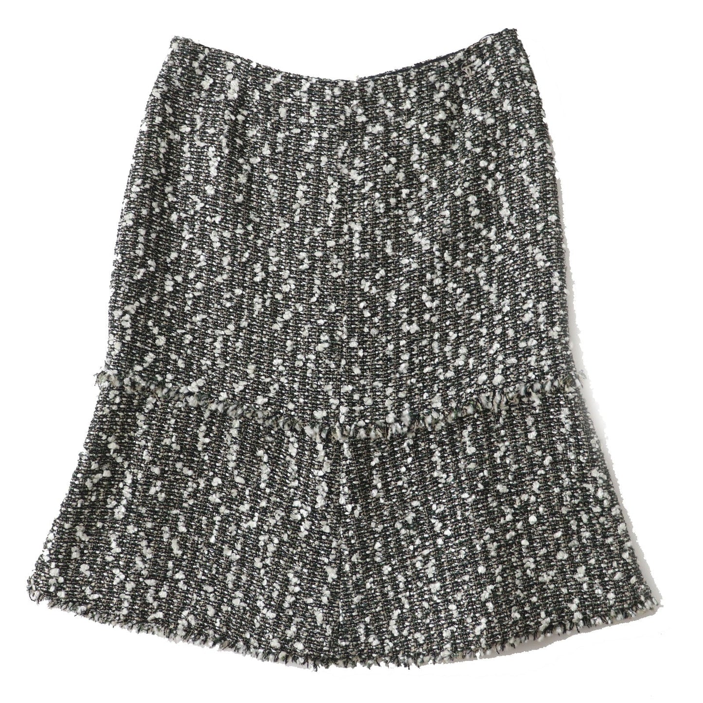 Chanel Tweed Skirt with COCO Mark, Multi, Size 38