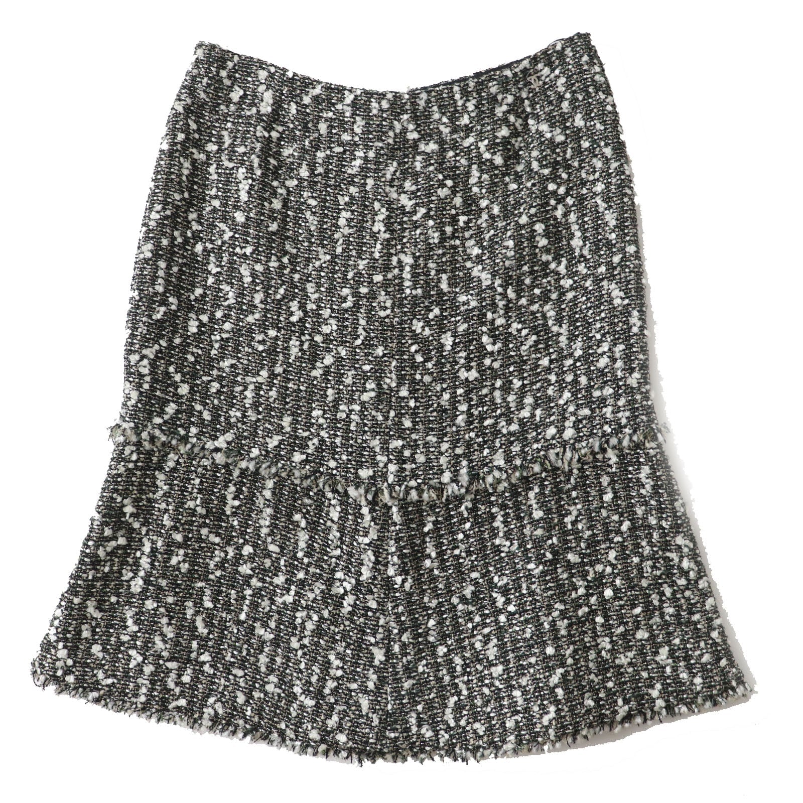 Chanel Tweed Skirt with COCO Mark, Multi, Size 38