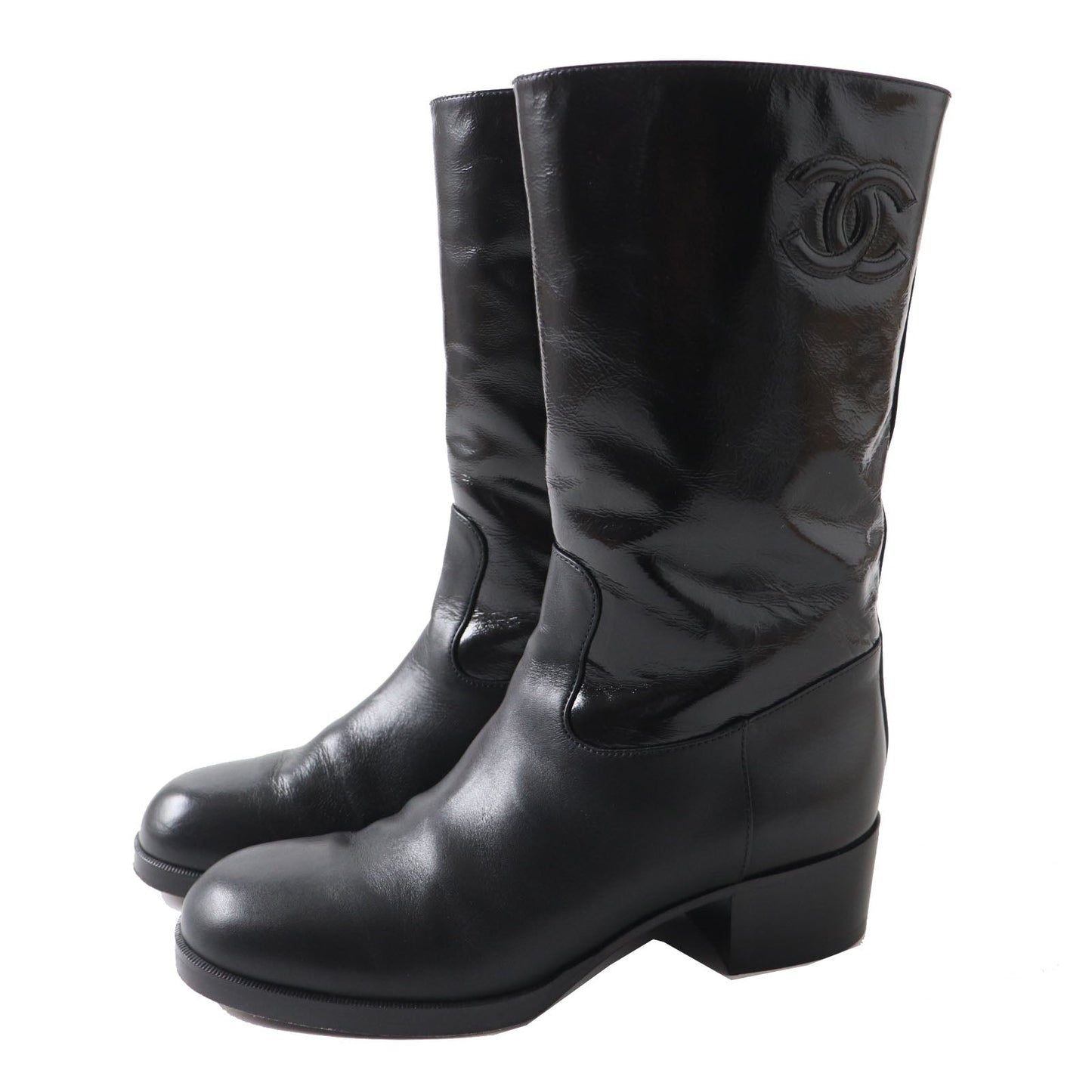 Chanel COCO Mark G37981 Shiny Calfskin Boots