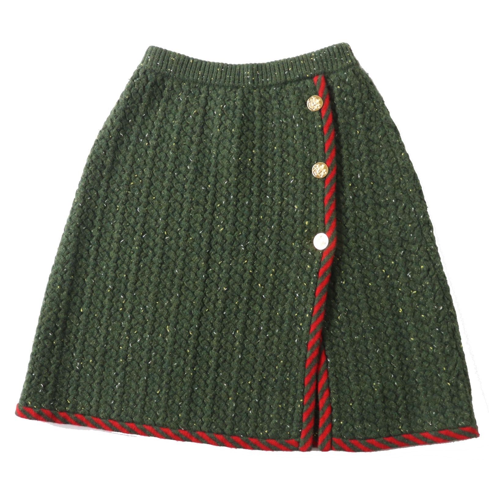 Gucci Trimming 1 100 Trimming 2 Nylon Wool Cotton Red Apparel