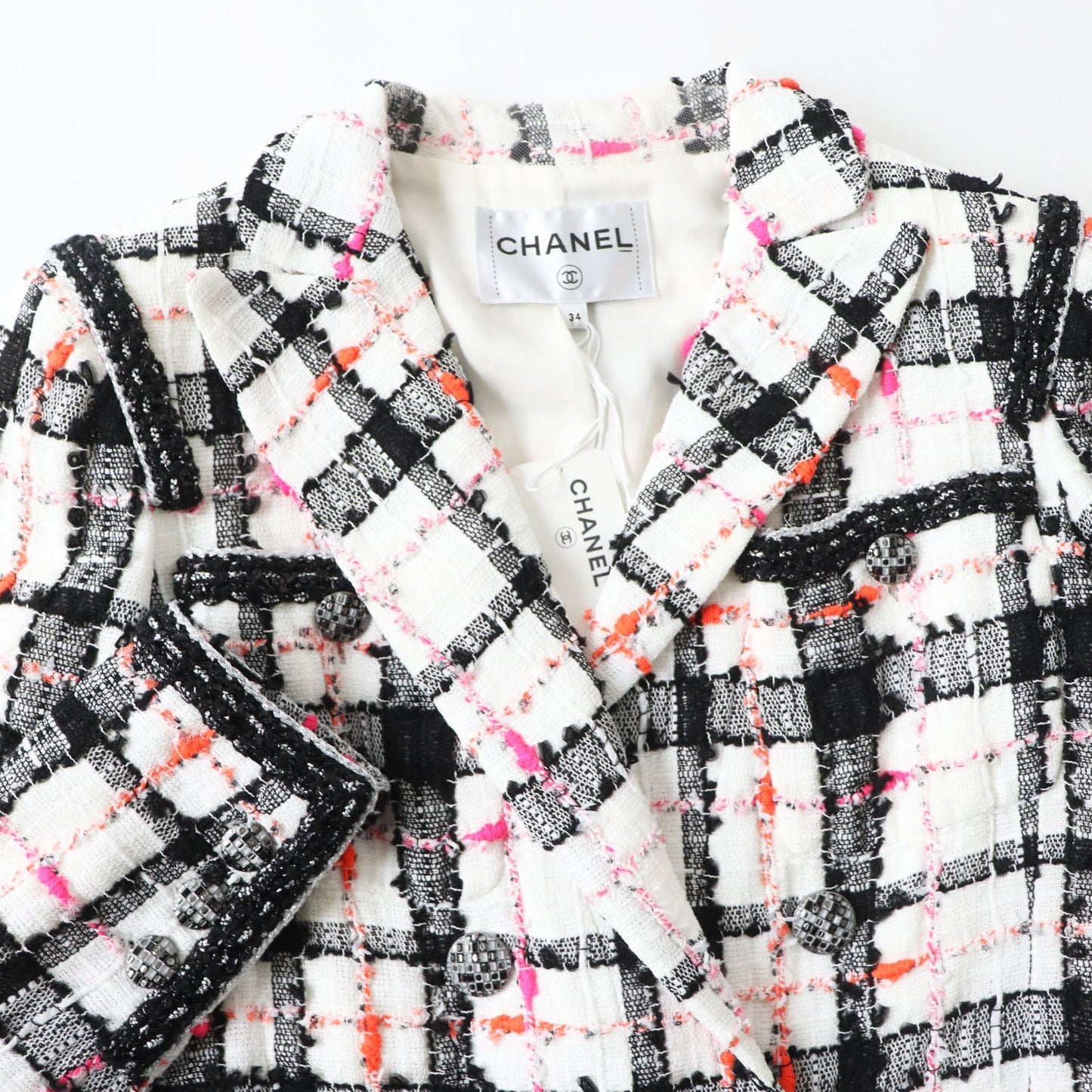 Chanel overalls 20S Slit thread specification 34 Black White Pink Orange Handbag
