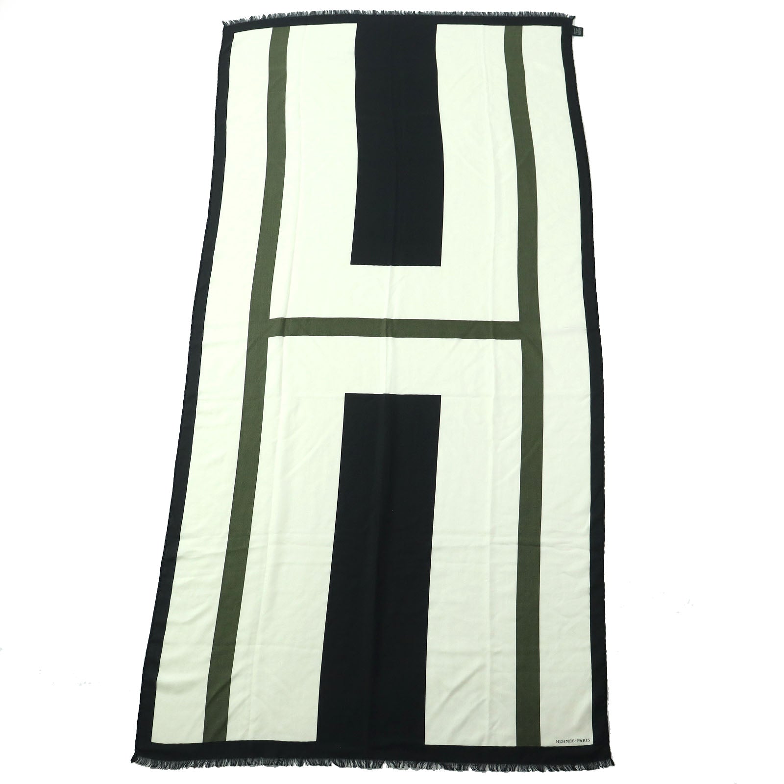 Shawl Main: Cashmere, Main: Silk Khaki Women Black White Travel Bag