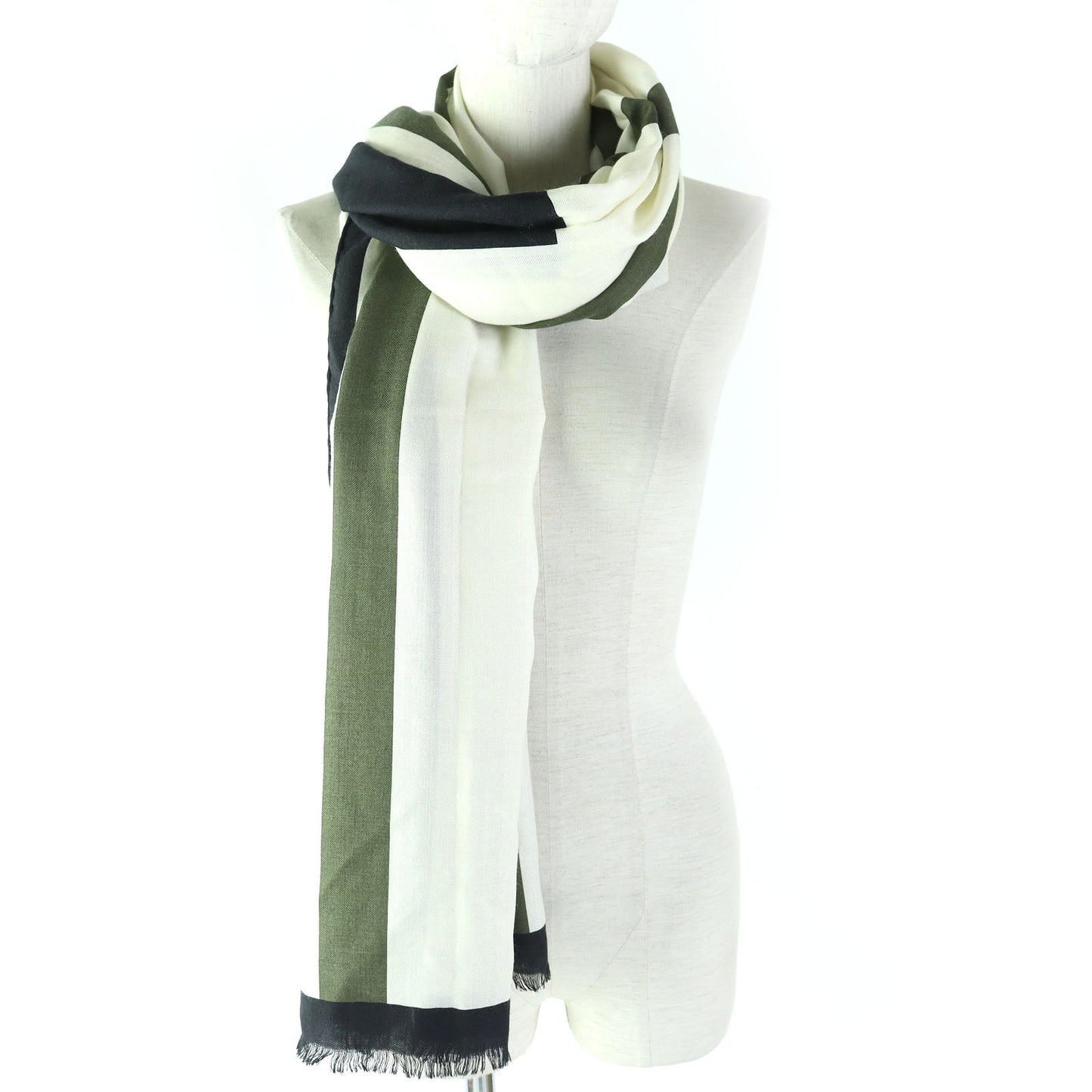 Shawl Main: Cashmere, Main: Silk Khaki Women Black White Travel Bag
